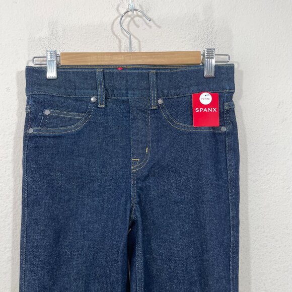 NEW Spanx Size S Cropped Kick Flare Jeans Raw Indigo 20699Q Pull-On Stretch NWT - Picture 4 of 8